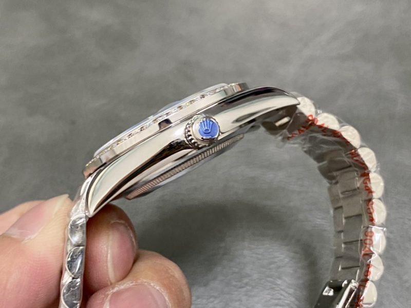 ROLEX DAY-DATE 40MM PLATINUM ICE BLUE BAGUETTE WATCH
