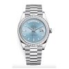 ROLEX DAY-DATE 40MM PLATINUM ICE BLUE BAGUETTE WATCH