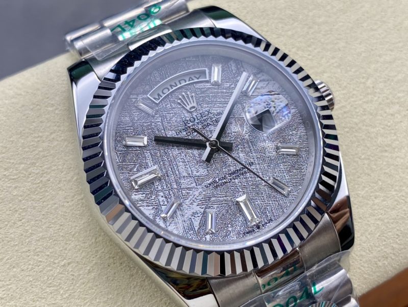 ROLEX DAY-DATE WHITE GOLD DIAMOND MATEORITE DIAL PRESIDENT WATCH