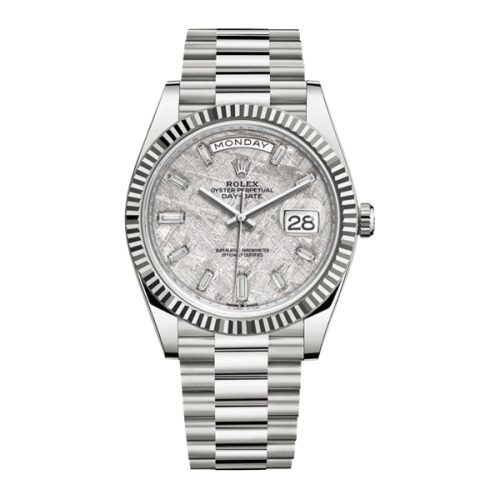 ROLEX DAY-DATE WHITE GOLD DIAMOND MATEORITE DIAL PRESIDENT WATCH