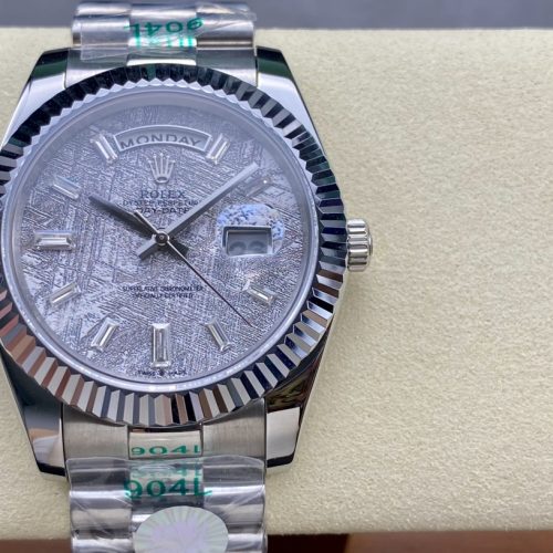ROLEX DAY-DATE WHITE GOLD DIAMOND MATEORITE DIAL PRESIDENT WATCH