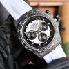 ROLEX DIW QUARTZ DAYTONA CARBON CREAM WATCH