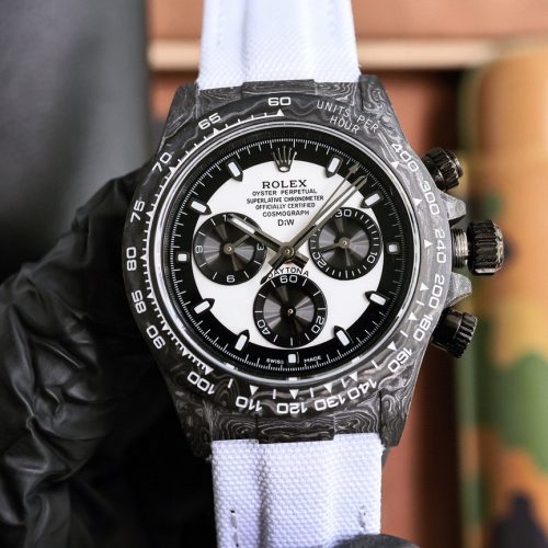 ROLEX DIW QUARTZ DAYTONA CARBON CREAM WATCH