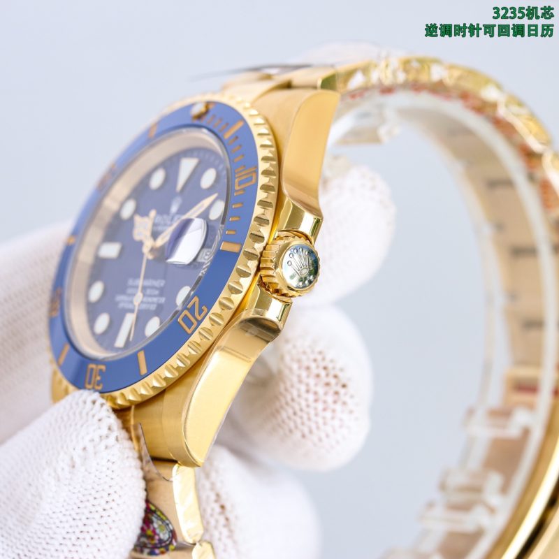 ROLEX GMT-MASTER II YELLOW GOLD BLUE DIAL WATCH