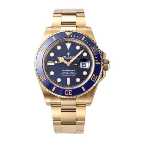 ROLEX GMT-MASTER II YELLOW GOLD BLUE DIAL WATCH
