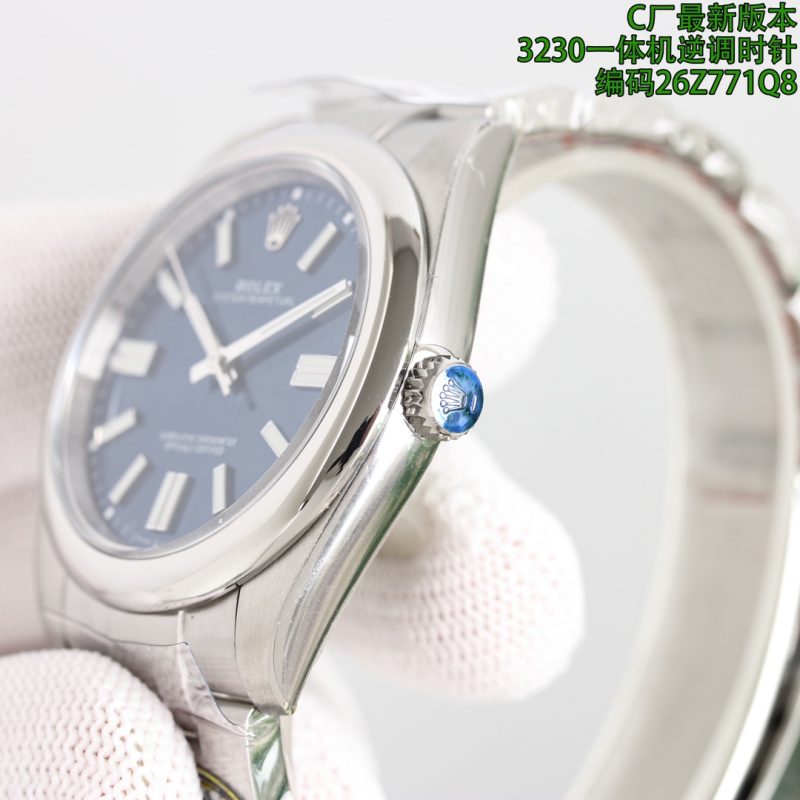 ROLEX OYSTER PERPETUAL 41MM BLUE DIAL SWISS WATCH