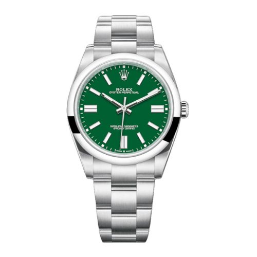 ROLEX OYSTER PERPETUAL 41MM GREEN DIAL SWISS WATCH