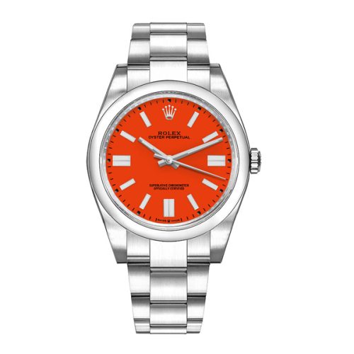 ROLEX OYSTER PERPETUAL 41MM RED DIAL SWISS WATCH