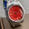 ROLEX OYSTER PERPETUAL 41MM RED DIAL SWISS WATCH