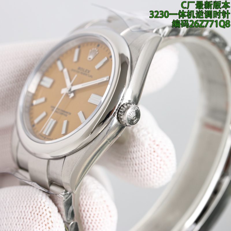 ROLEX OYSTER PERPETUAL 41MM YELLOW DIAL SWISS WATCH