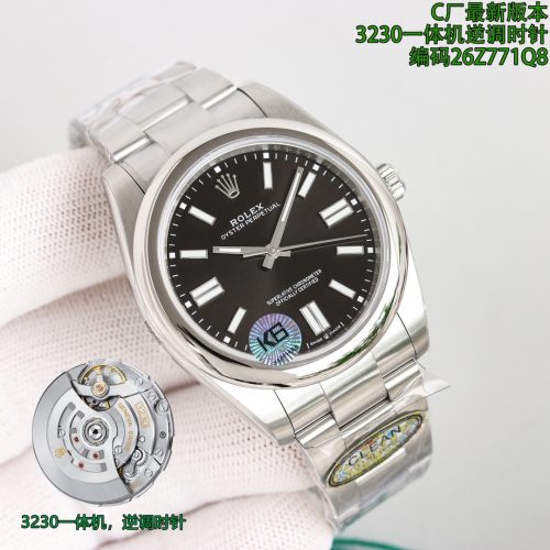 ROLEX OYSTER PERPETUAL STAINLESS STEEL SILVER DIAL WATCH