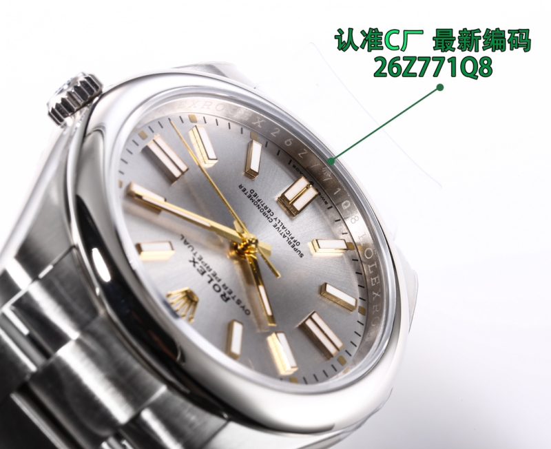 ROLEX OYSTER PERPETUAL STAINLESS STEEL SILVER DIAL WATCH