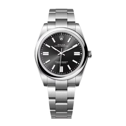 ROLEX OYSTER PERPETUAL STAINLESS STEEL SILVER DIAL WATCH