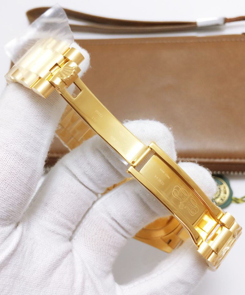 ROLEX PRESIDENT DAY YELLOW GOLD GREEN ENAMEL DIAMOND WATCH