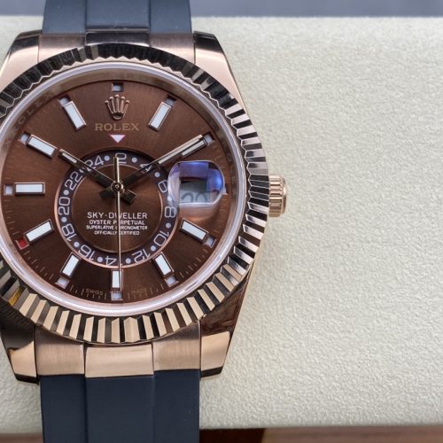 ROLEX SKY-DWELLER EVEROSE GOLD WATCH