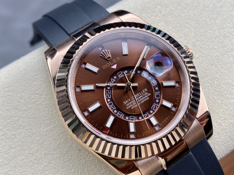 ROLEX SKY-DWELLER EVEROSE GOLD WATCH