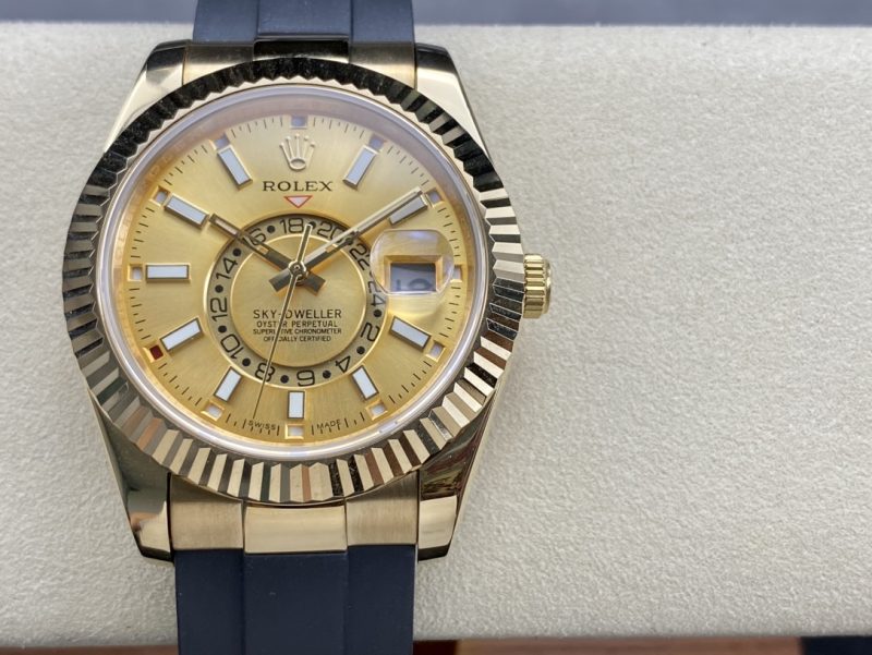 ROLEX SKY-DWELLER YELLOW GOLD WATCH