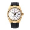 ROLEX SKY-DWELLER YELLOW GOLD WHITE DIAL WATCH