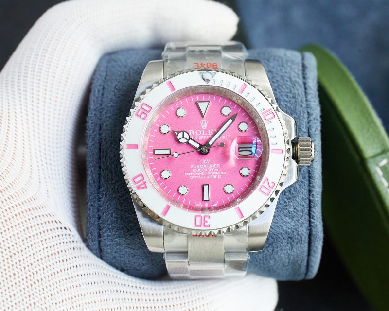 ROLEX SUBMARINER DATE PINK DIAL WATCH