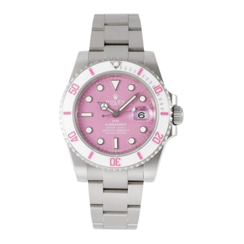 ROLEX SUBMARINER DATE PINK DIAL WATCH