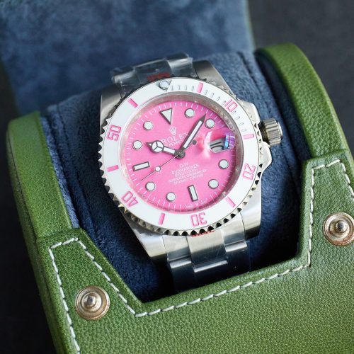 ROLEX SUBMARINER DATE PINK DIAL WATCH