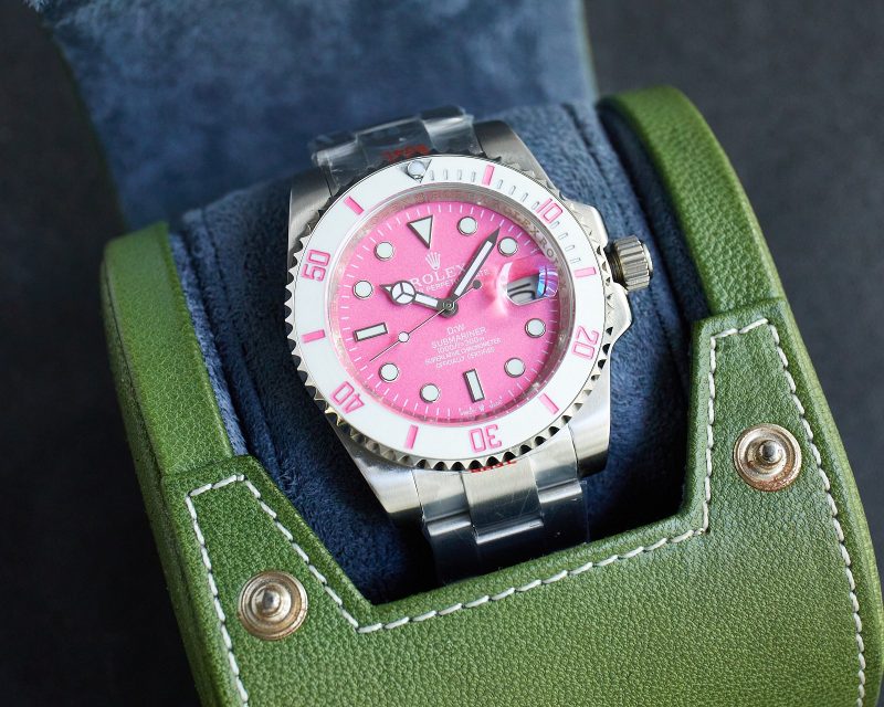 ROLEX SUBMARINER DATE PINK DIAL WATCH
