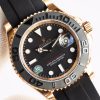 ROLEX YACHT-MASTER ROSE GOLD BLACK DIAL WATCH