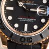ROLEX YACHT-MASTER ROSE GOLD BLACK DIAL WATCH