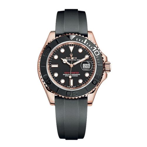 ROLEX YACHT-MASTER ROSE GOLD BLACK DIAL WATCH