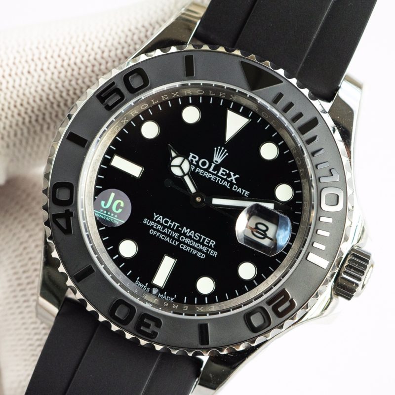 ROLEX YACHT-MASTER WHITE GOLD BLACK DIAL WATCH