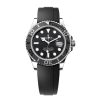 ROLEX YACHT-MASTER WHITE GOLD BLACK DIAL WATCH
