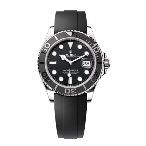 ROLEX YACHT-MASTER WHITE GOLD BLACK DIAL WATCH