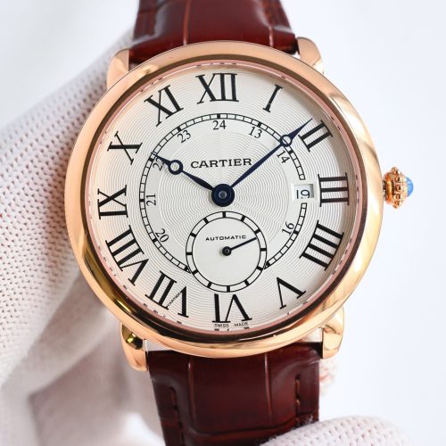 Cartier Ronde Louis Rose Gold Silver Dial Automatic Watch