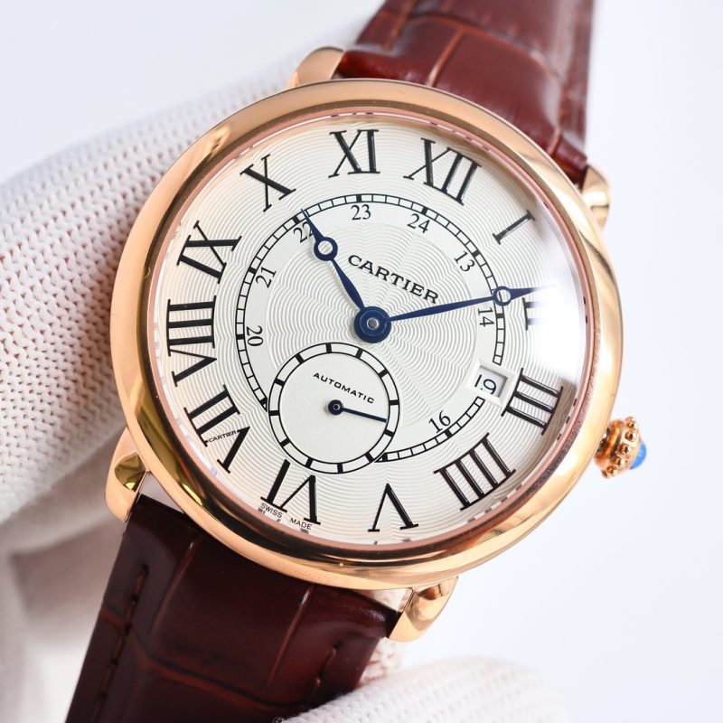 Cartier Ronde Louis Rose Gold Silver Dial Automatic Watch