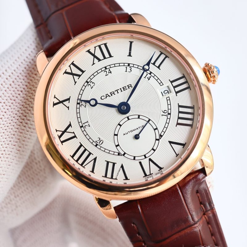 Cartier Ronde Louis Rose Gold Silver Dial Automatic Watch