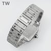 Cartier Santos De Cartier Diamonds Watch With White Dial