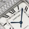 Cartier Santos De Cartier Diamonds Watch With White Dial