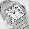 Cartier Santos De Cartier Diamonds Watch With White Dial