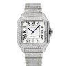 Cartier Santos De Cartier Diamonds Watch With White Dial