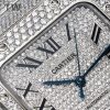 Cartier Santos De Cartier Full Diamonds Watch With White Dial