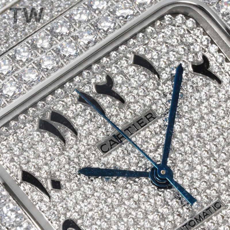 Cartier Santos De Cartier Swiss Watch With Diamonds