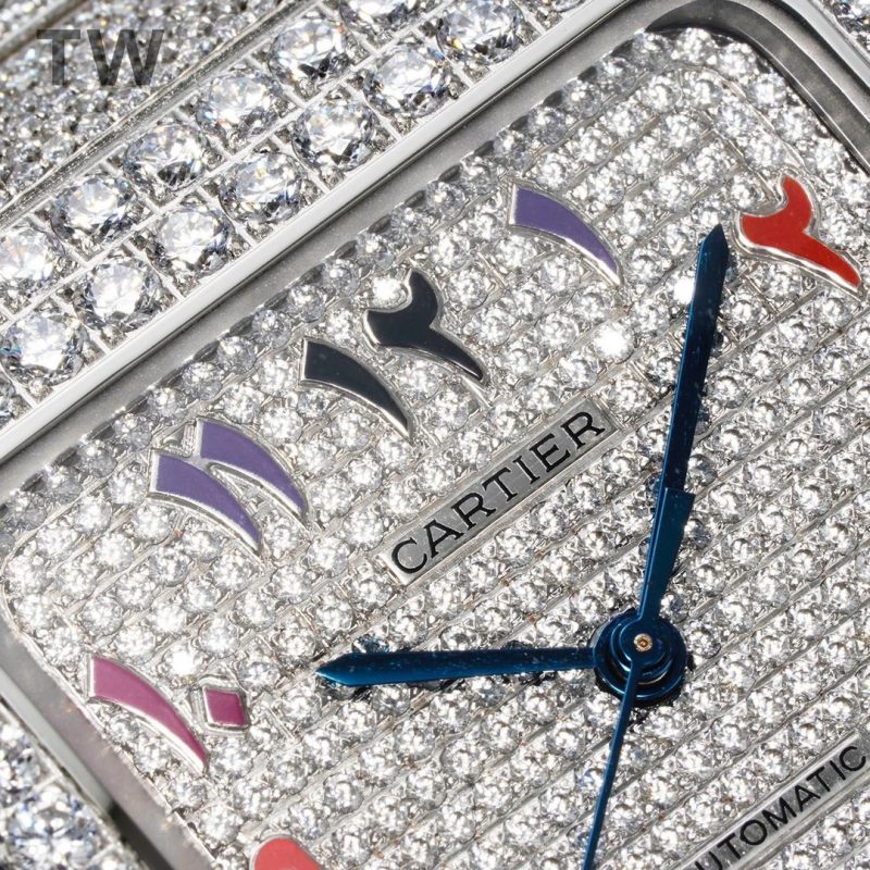 Cartier Santos De Cartier Swiss Watch With Diamonds