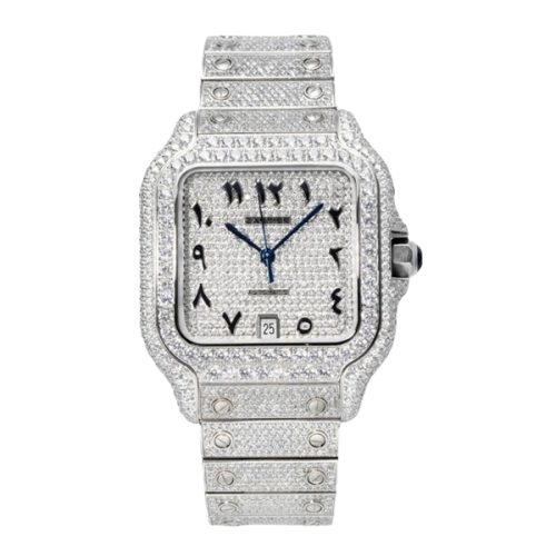 Cartier Santos De Cartier Swiss Watch With Diamonds