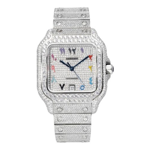 Cartier Santos De Cartier Swiss Watch With Diamonds