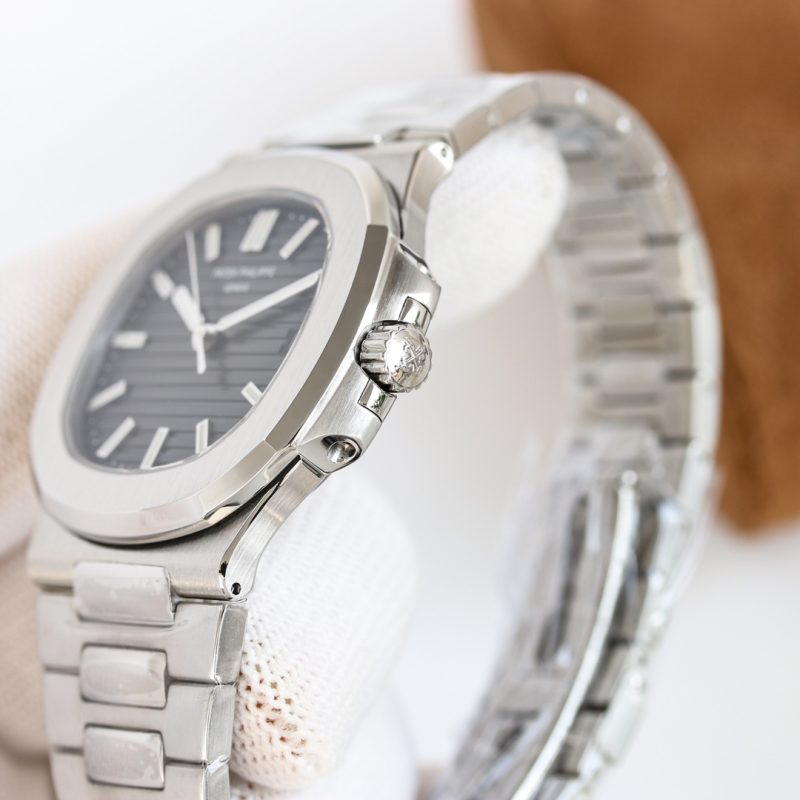 Patek Philippe Nautilus Black Dial Stainless Steel Watch