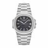 Patek Philippe Nautilus Black Dial Stainless Steel Watch