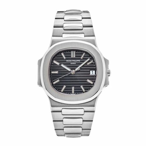 Patek Philippe Nautilus Black Dial Stainless Steel Watch