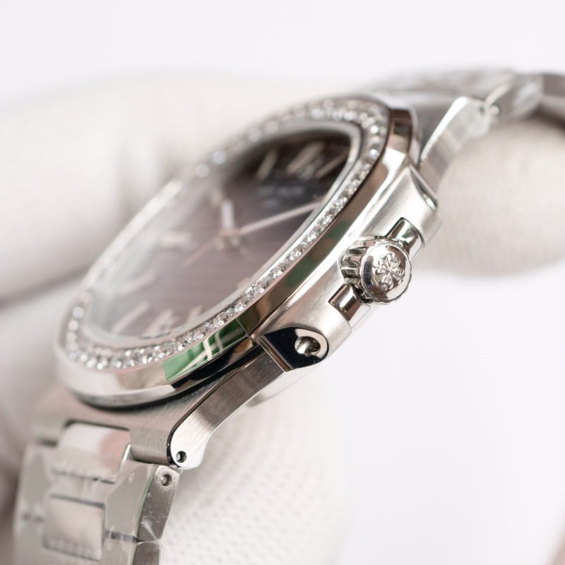 Patek Philippe Nautilus Blue Dial Diamond Stainless Steel Watch