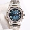 Patek Philippe Nautilus Blue Dial Diamond Stainless Steel Watch