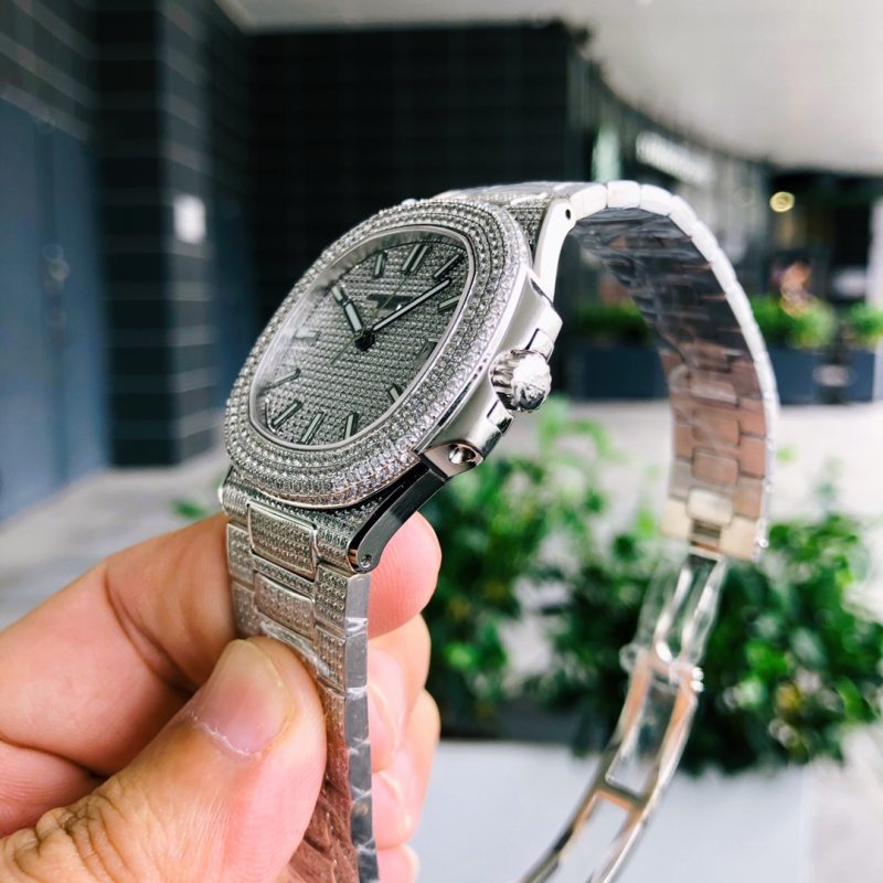 Patek Philippe Nautilus Diamond Dial White Gold Watch